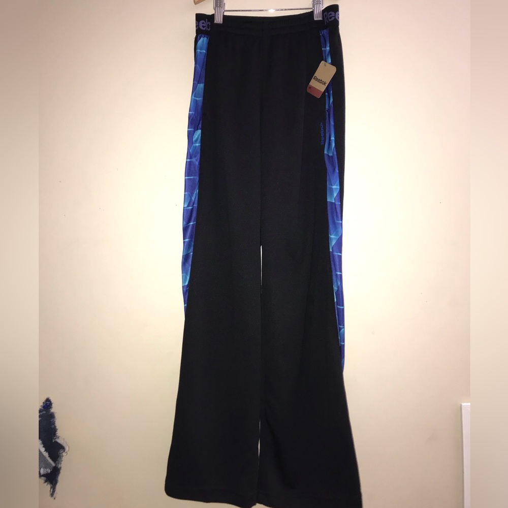 Black Reebok track pants